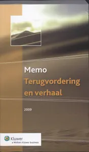 Omslag van Memo Terugvordering en Verhaal 2009