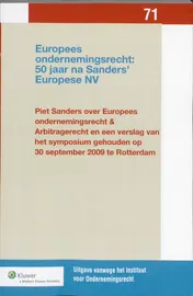 Omslag van Europees ondernemingsrecht: 50 jaar na Sanders' Europese NV