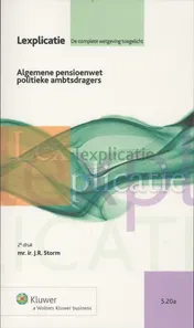 Omslag van Algemene pensioenwet politieke ambtsdragers