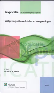 Omslag van Wetgeving milieusubsidies en -vergoedingen