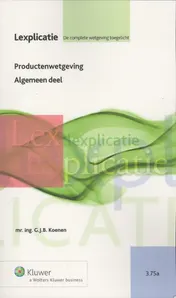 Omslag van Productenwetgeving Algemeen deel