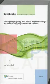 Omslag van Overige regelgeving Wet hoger onderwijs en wetenschappelijk onderzoek