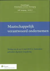 Omslag van Verslag van de op 11 juni 2010 te Amsterdam gehouden algemene vergadering over: Maatschappelijk verantwoord ondernemen