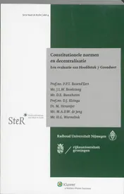 Omslag van Constitutionele normen en decentralisatie