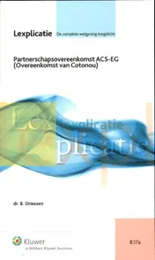 Omslag van Partnerschapsovereenkomst ACS-EG (overeenkomst van Cotonou)