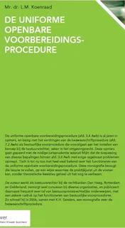 Omslag van De uniforme voorbereidingsprocedure