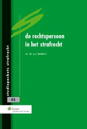 Omslag van De rechtspersoon in het strafrecht