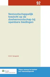 Omslag van Vennootschappelijk toezicht op de doelvennootschap bij openbare biedingen