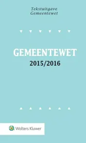 Omslag van Tekstuitgave Gemeentewet 2015/2016