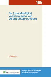 Omslag van De (onmiddellijke) voorzieningen van de enqueteprocedure