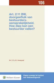 Omslag van Art. 2:11 BW, doorgeefluik van bestuurdersaansprakelijkheid