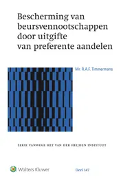 Omslag van Bescherming van beursvennootschappen door uitgifte van preferente aandelen