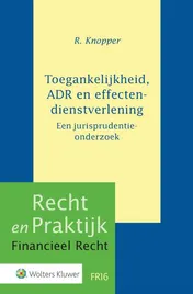 Omslag van Toegankelijkheid, ADR en effectendienstverlening