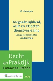 Omslag van Toegankelijkheid, ADR en effectendienstverlening