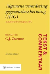 Omslag van Tekst & Commentaar Algemene verordening gegevensbescherming (AVG)