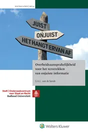 Omslag van Overheidsaansprakelijkheid voor het verstrekken van onjuiste informatie