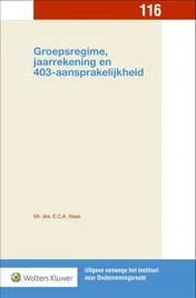 Omslag van Groepsregime, jaarrekening en 403-aansprakelijkheid
