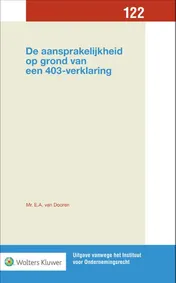 Omslag van De aansprakelijkheid op grond van een 403-verklaring