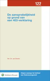 Omslag van De aansprakelijkheid op grond van een 403-verklaring