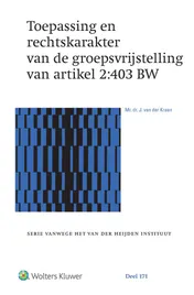 Omslag van Toepassing en rechtskarakter van de groepsvrijstelling van artikel 2:403 BW