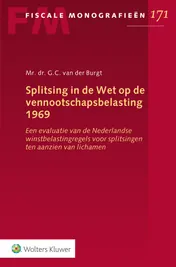 Omslag van Splitsing in de Wet op de vennootschapsbelasting 1969