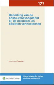 Omslag van Beperking van de bestuursbevoegdheid bij de naamloze en besloten vennootschap