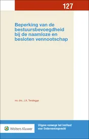 Omslag van Beperking van de bestuursbevoegdheid bij de naamloze en besloten vennootschap