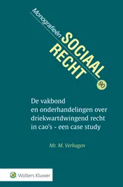 Omslag van De vakbond en onderhandelingen over driekwartdwingend recht in cao's