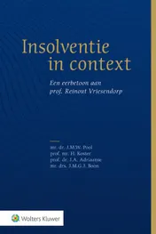 Omslag van Insolventie in context: een eerbetoon aan prof. Reinout Vriesendorp