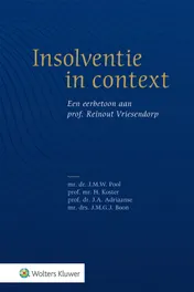 Omslag van Insolventie in context: een eerbetoon aan prof. Reinout Vriesendorp