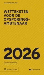 Omslag van Zakboek Wetteksten voor de opsporingsambtenaar 2026