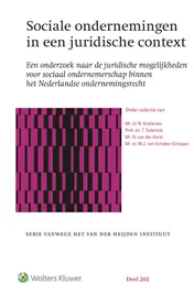 Omslag van Sociale ondernemingen in een juridische context