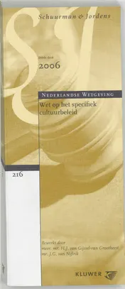 Omslag van Wet op het Specifiek Cultuurbeleid