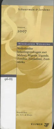 Omslag van Nederlandse belastingverdragen met Malawi, Nigeria, uganda, Zambia, Zinbabwe en Zuid-Afrika
