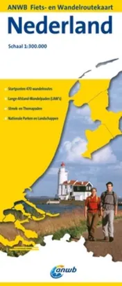 Omslag van ANWB fiets- en wandelroutekaart Nederland