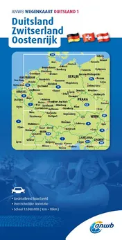 Omslag van ANWB*Wegenkaart Duitsland 1. Duitsland/Zwitserland/Oostenrijk