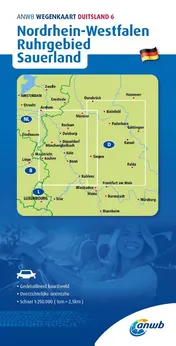 Omslag van ANWB*Wegenkaart Duitsland 6. Nordrhein-Westfalen/Ruhrgebied/Sauerland