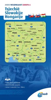 Omslag van ANWB *Wegenkaart Europa 6. Tsjechië/Slowakije/Hongarije