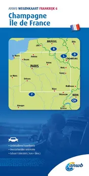 Omslag van ANWB Wegenkaart Frankrijk 6. Champagne/ Ile de France