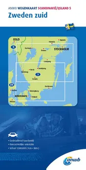 Omslag van ANWB Wegenkaart Scandinavië/IJsland 5. Zweden-Zuid