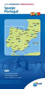 Omslag van ANWB Wegenkaart Spanje/Portugal 1. Spanje/Prtugal