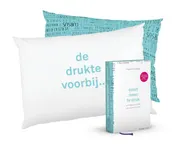 Omslag van Nooit meer te druk + kussensloop (gesealed)