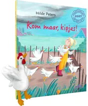 Omslag van Kom maar, kipjes! (boek + knuffeltje)