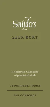 Omslag van Zeer kort