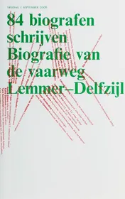 Omslag van 84 biografen schrijven Biografie van de vaarweg Lemmer-Delfzijl
