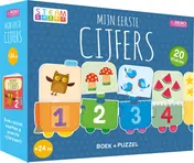 Omslag van Puzzeltrein 20 stukjes en boek - Mijn eerste cijfers