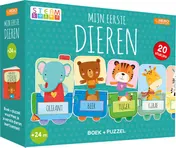 Omslag van Puzzeltrein 20 stukjes en boek - Mijn eerste dieren