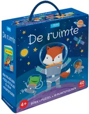 Omslag van De ruimte - boek + puzzel + 10 figuren