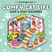 Omslag van Comfy cat life - Coloring Book Cafe