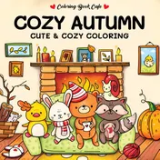 Omslag van Cozy autumn - Coloring Book Cafe